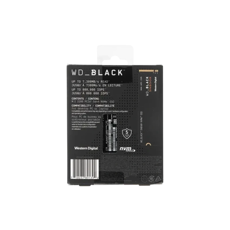Твердотельный накопитель Western Digital 1000 Gb Black (WDS100T2X0E) BOX