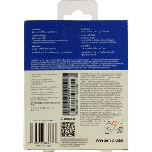Твердотельный накопитель Western Digital 1000 Gb Blue (WDS100T3B0A)