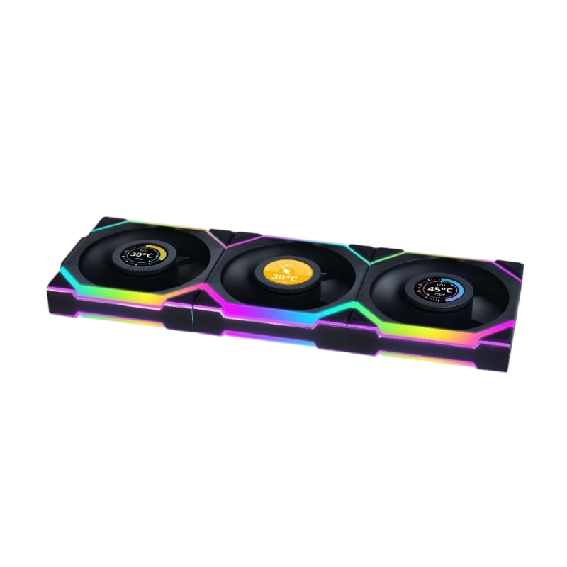 Комплект вентиляторов для корпуса Lian Li UNI FAN SL WIRELESS LCD 120 ARGB Black (G99.12SLLCD1W3B.R0)