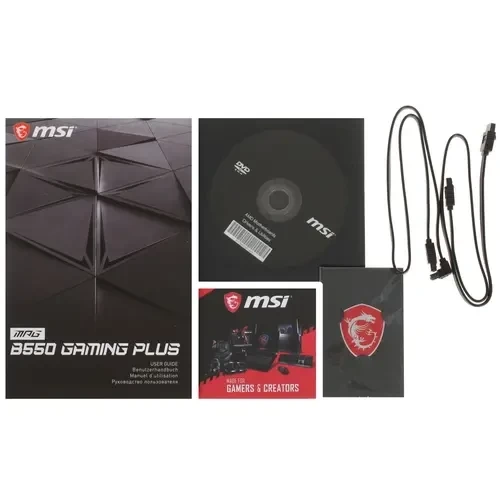 Материнская плата MSI MPG B550 GAMING PLUS 2 x кабель SATA, документация
