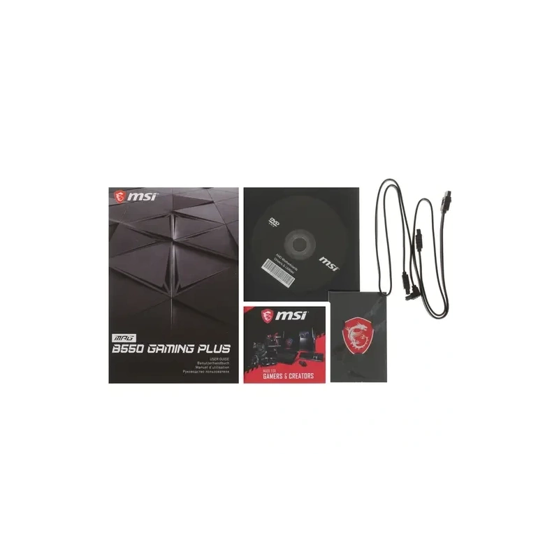 Материнская плата MSI MPG B550 GAMING PLUS 2 x кабель SATA, документация