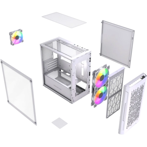 Компьютерный корпус Powercase Mistral Micro D3W TG ARGB V2 White (CMMDW-A3-V2)
