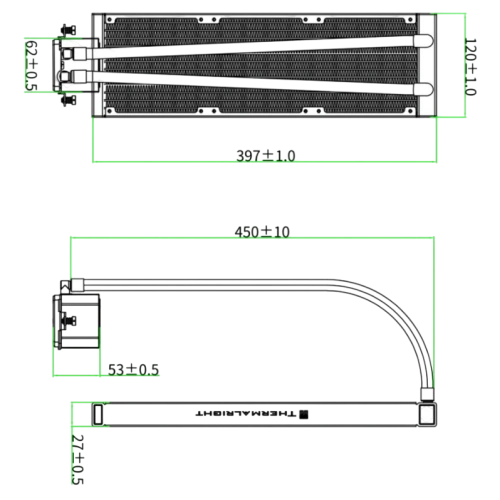 Система жидкостного охлаждения для процессора Thermalright Frozen Edge 360 Black (TRFE360B)