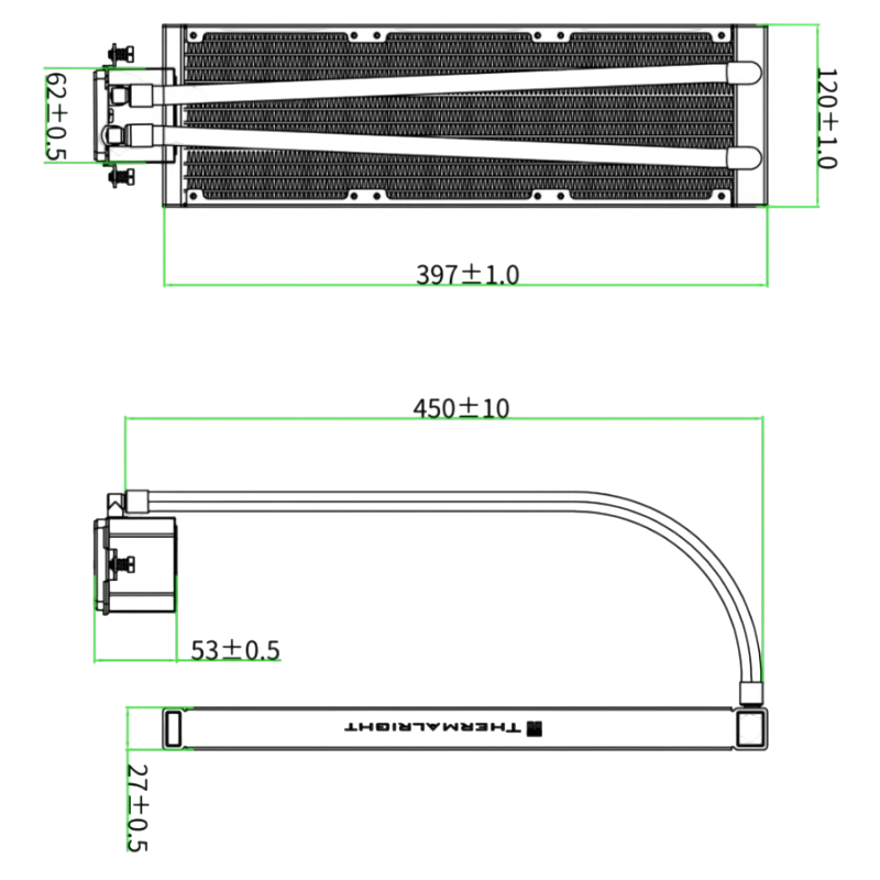 Система жидкостного охлаждения для процессора Thermalright Frozen Edge 360 Black (TRFE360B)
