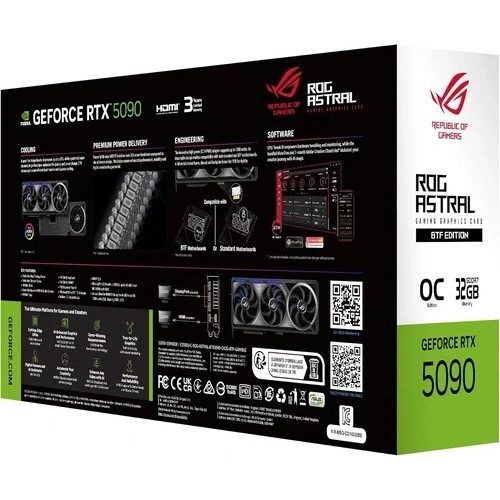 Видеокарта ASUS (ROG-ASTRAL-RTX5090-O32G-BTF-GAMING) GeForce RTX 5090 32GB ROG ASTRAL OC (90YV0NF0-M0NA00)