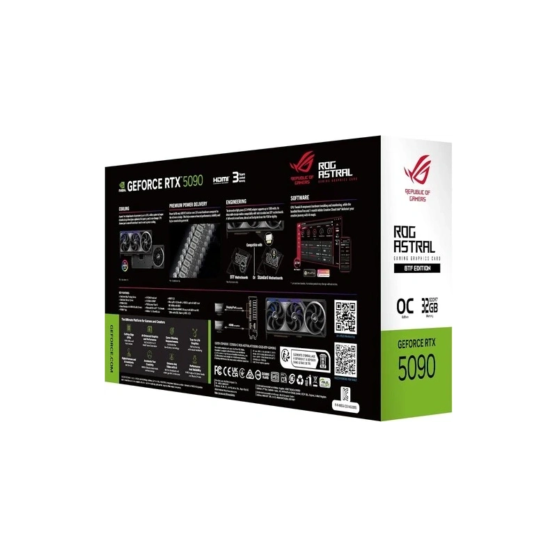 Видеокарта ASUS (ROG-ASTRAL-RTX5090-O32G-BTF-GAMING) GeForce RTX 5090 32GB ROG ASTRAL OC (90YV0NF0-M0NA00)