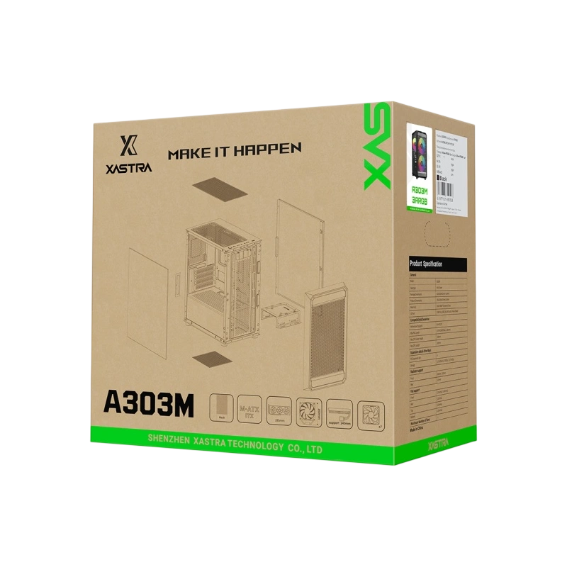 Компьютерный корпус XASTRA A303M 3ARGB-C6 TG Black (A303M-2FC14A-1FC12A-C6-D)