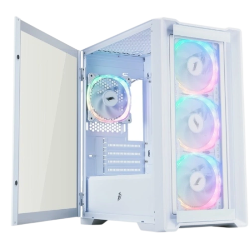 Компьютерный корпус 1STPLAYER TRILOBITE T4-G GLASS ARGB White (T4-G-WH-4FS7-W)