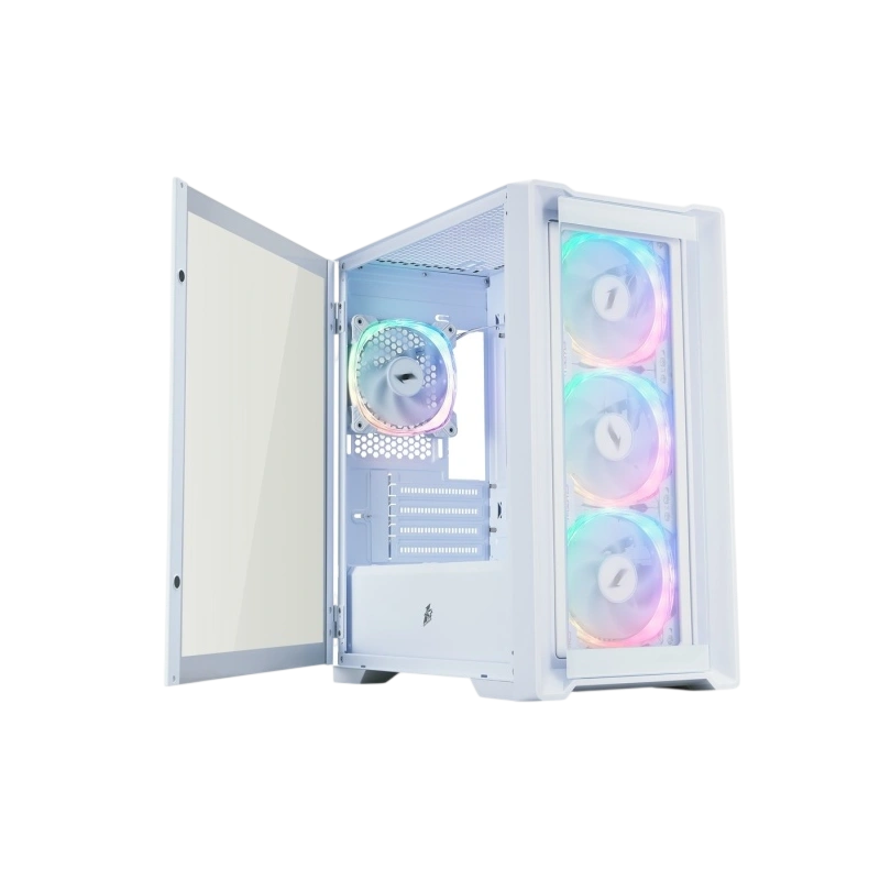 Компьютерный корпус 1STPLAYER TRILOBITE T4-G GLASS ARGB White (T4-G-WH-4FS7-W)