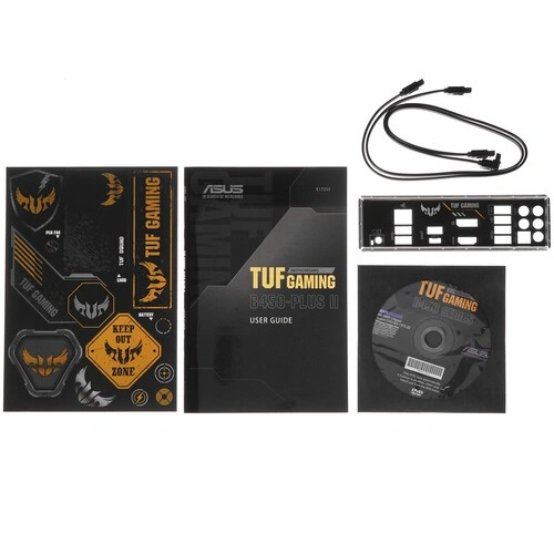 Материнская плата ASUS TUF GAMING B450-PLUS II 2 x кабель SATA, диск с ПО, документация, задняя планка, крепеж для разъема M.2