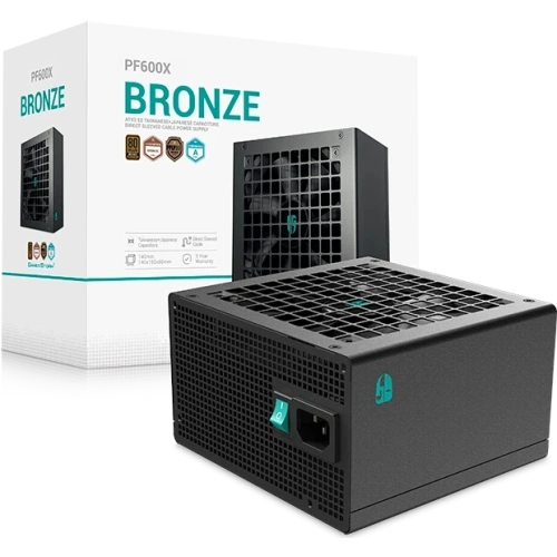Блок питания Deepcool 600W GAMERSTORM PF600X документация, кабельные стяжки, комплект крепежа