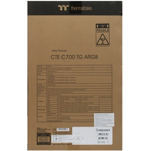 Компьютерный корпус Thermaltake CTE C700 TG ARGB Snow White (CA-1X7-00F6WN-01) документация