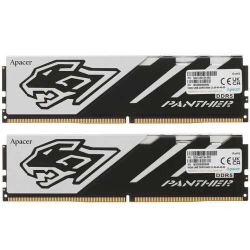 Оперативная память 32 Gb 5600 MHz Apacer Panther OC Black/White (AH5U32G56C5227BAA-2)