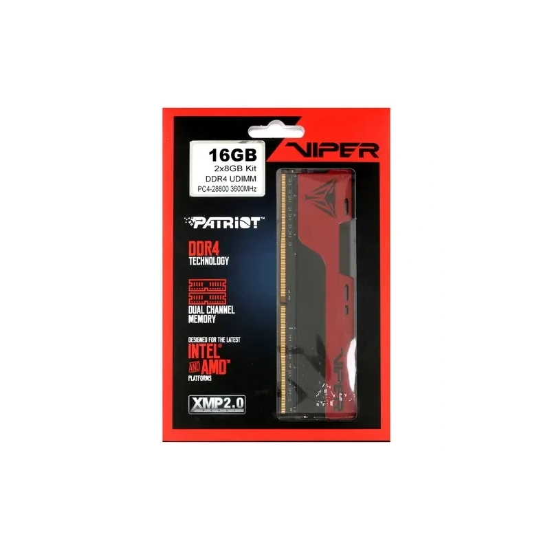Оперативная память 16 Gb 3600 MHz PATRIOT VIPER ELITE II Red (PVE2416G360C0K)
