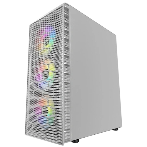 Компьютерный корпус Powercase Mistral MESH Z4С TG LED White (CMIZ4CW-L4)
