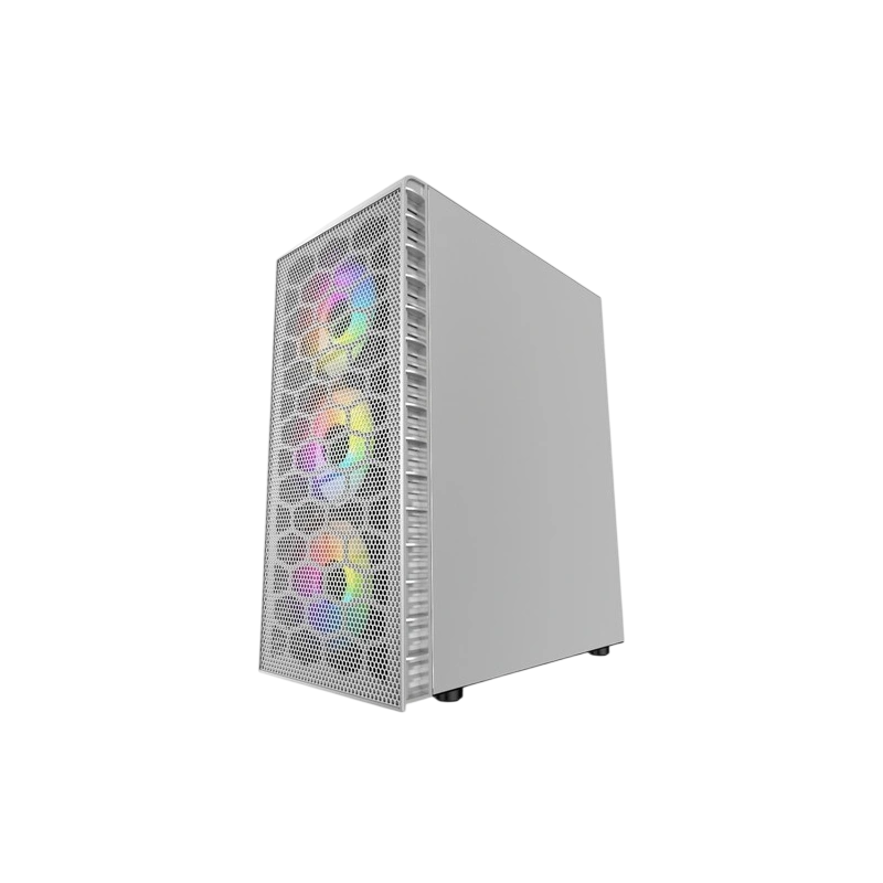 Компьютерный корпус Powercase Mistral MESH Z4С TG LED White (CMIZ4CW-L4)