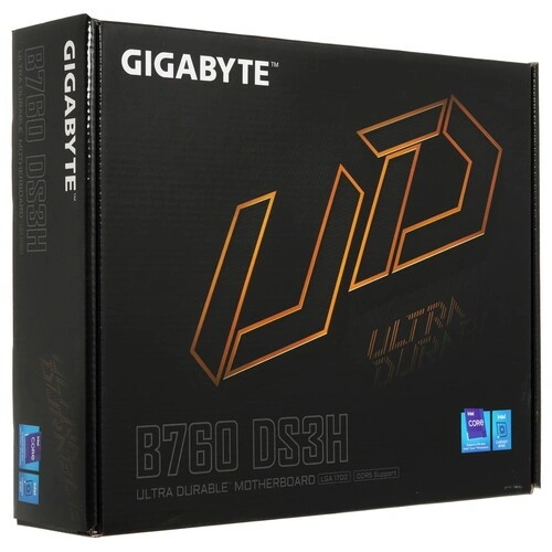 Материнская плата Gigabyte B760 DS3H 2 x кабель SATA, документация, задняя планка