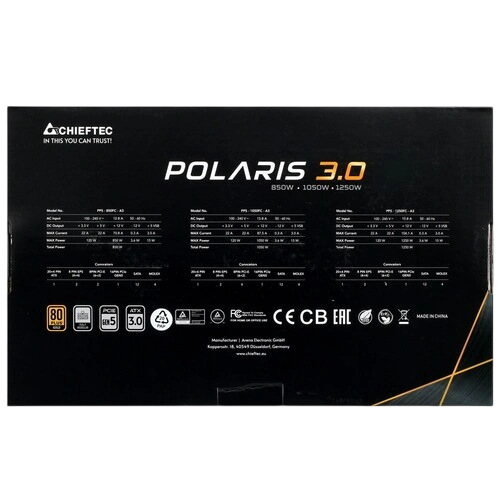Блок питания Chieftec 1250W POLARIS 3.0 (PPS-1250FC-A3) (PCIe 5.0 Connector Cable Details)