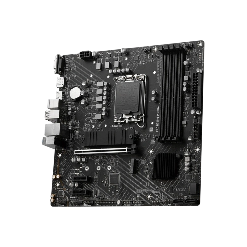 Материнская плата MSI PRO B760M-P DDR4 документация, задняя планка, кабель SATA, крепеж для разъема M.2