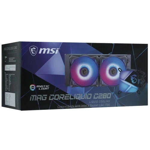 Система жидкостного охлаждения для процессора MSI MAG CORELIQUID C280 ARGB Socket 1700