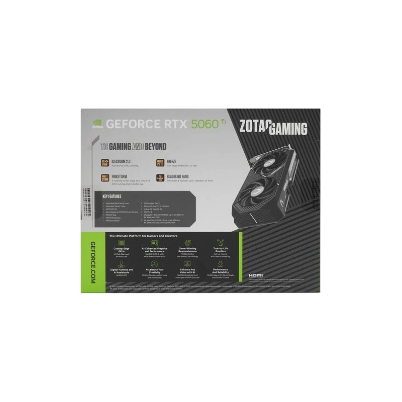 Видеокарта ZOTAC (ZT-B50620H-10M) GeForce RTX 5060 Ti 16GB Twin Edge OC