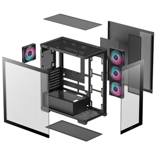 Компьютерный корпус Deepcool CG580 4F Chamber RGB Black (R-CG580-BKADA4-G-1) документация, набор крепежа