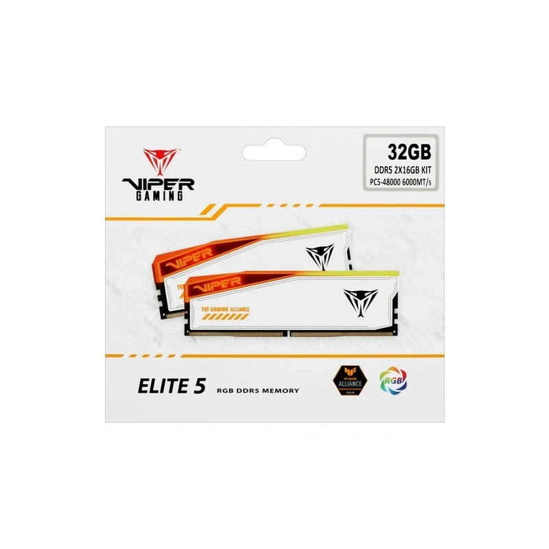 Оперативная память 32 Gb 6000 MHz PATRIOT VIPER ELITE 5 TUF GAMING RGB White (PVER532G60C36KT)