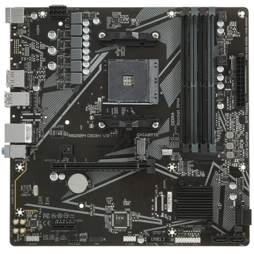 Материнская плата Gigabyte A520M DS3H V2 документация, задняя планка