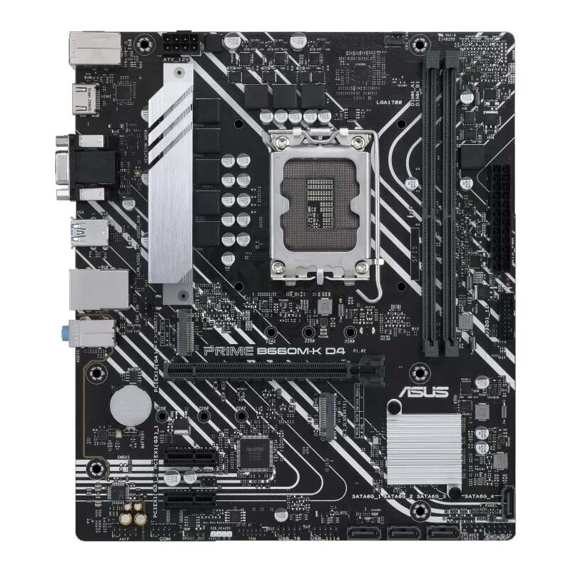 Материнская плата ASUS PRIME B660M-K D4 (90MB1950-M1EAY0) 2 x кабель SATA, диск с ПО, документация, задняя планка