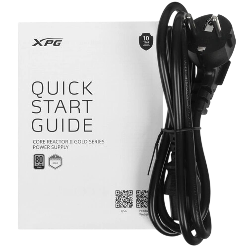 Блок питания ADATA XPG 1000W CORE REACTOR II 1000 (COREREACTORII1000G-BKCEU) 16 Pin (PCIe 5.0 Connector Cable Details) документация, комплект кабелей