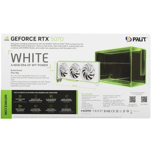 Видеокарта Palit (NE75070U19K9-GB2050W) GeForce RTX 5070 12GB White OC