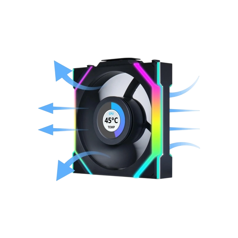 Вентилятор для корпуса Lian Li UNI FAN SL WIRELESS LCD 120 Reverse Blade ARGB Black (G99.12RSLLCD1W1B.R0) документация, набор кабелей
