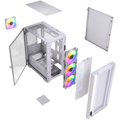 Компьютерный корпус Powercase ALISIO Micro X4W V2 LE ARGB White (CAMCXW-A4-LE)