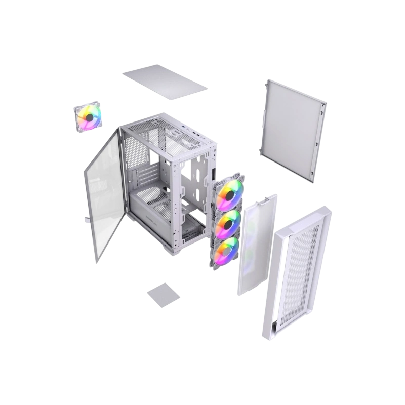 Компьютерный корпус Powercase ALISIO Micro X4W V2 LE ARGB White (CAMCXW-A4-LE)