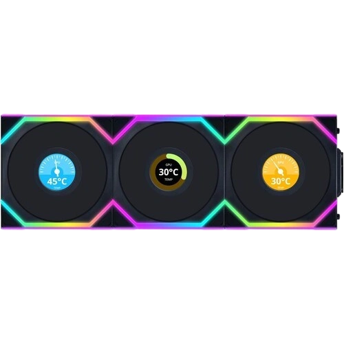 Комплект вентиляторов для корпуса Lian Li UNI FAN SL WIRELESS LCD 120 ARGB Black (G99.12SLLCD1W3B.R0)