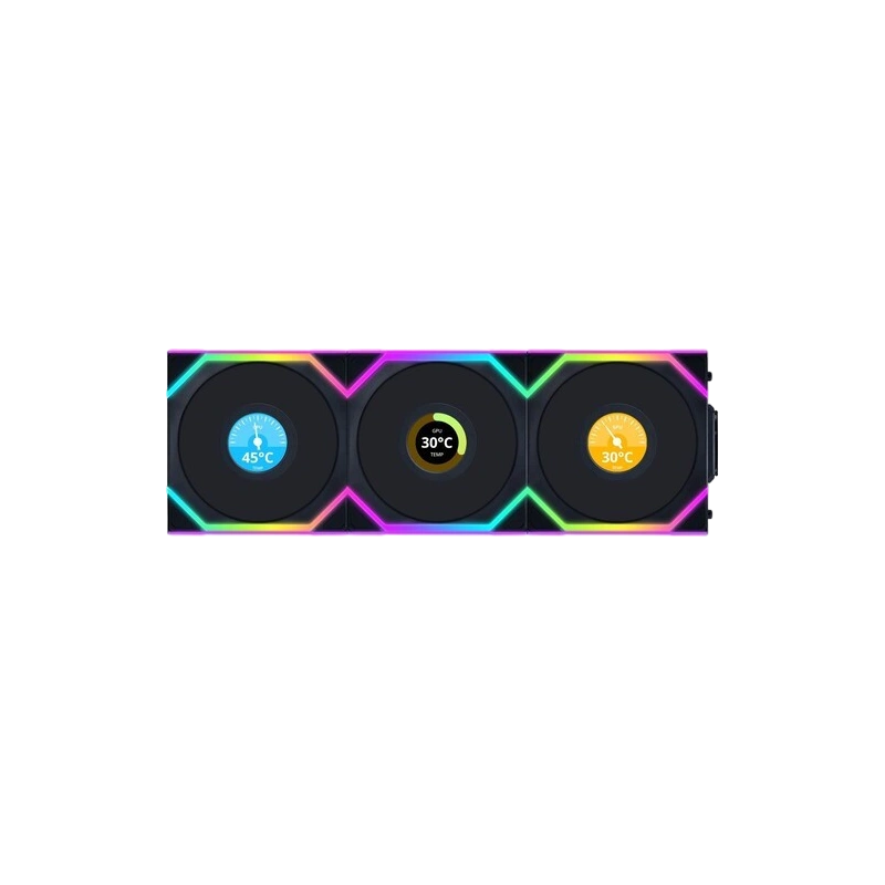 Комплект вентиляторов для корпуса Lian Li UNI FAN SL WIRELESS LCD 120 ARGB Black (G99.12SLLCD1W3B.R0)
