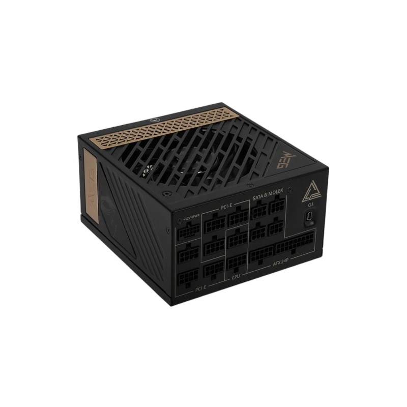Блок питания MSI 1300W MEG Ai1300P (306-7ZP4A11-CE0) 16 Pin (PCIe 5.0 Connector Cable Details) держатели для кабелей, комплект кабелей, комплект крепежа