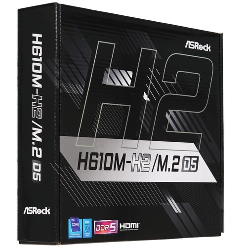 Материнская плата ASRock H610M-H2/M.2 D5 x кабель SATA, документация, задняя планка, крепеж для разъема M.2