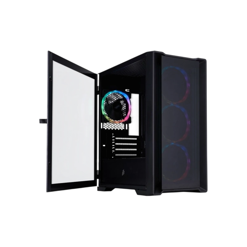 Компьютерный корпус 1STPLAYER TRILOBITE T4-G GLASS ARGB Black (T4-G-BK-4FS7)