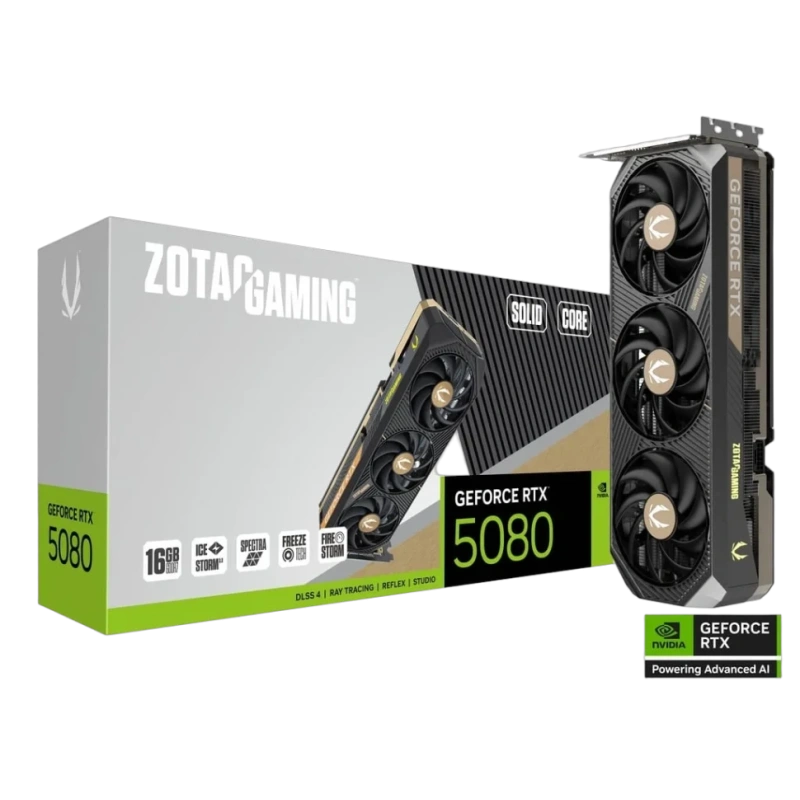Видеокарта ZOTAC (ZT-B50800D2-10P) GeForce RTX 5080 16GB SOLID CORE