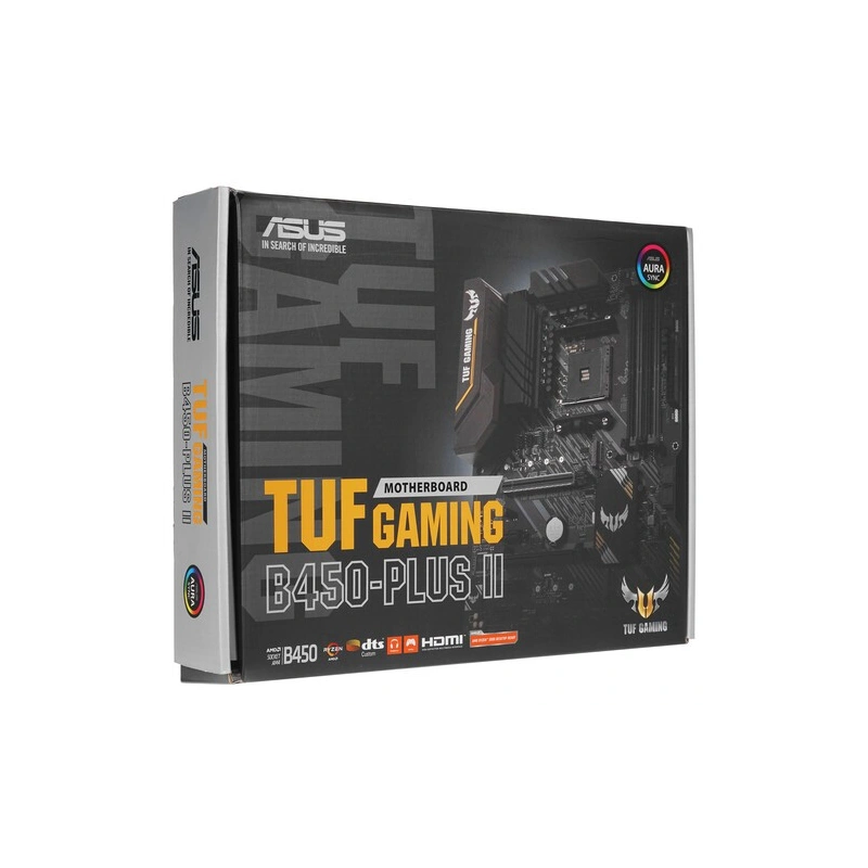 Материнская плата ASUS TUF GAMING B450-PLUS II 2 x кабель SATA, диск с ПО, документация, задняя планка, крепеж для разъема M.2