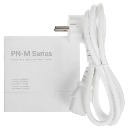Блок питания Deepcool 750W PN750M White (R-PN750M-FC0W-WGEU) 16 Pin (PCIe 5.0 Connector Cable Details) документация, комплект кабелей, комплект крепежа