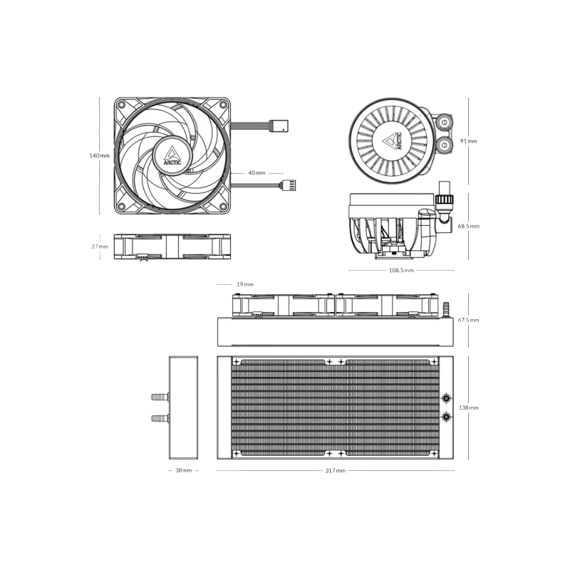 Система жидкостного охлаждения для процессора Arctic Cooling Liquid Freezer III-280 White (ACFRE00151A)