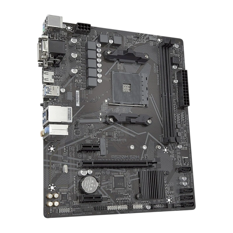 Материнская плата Gigabyte A520M S2H x кабель SATA, диск с ПО, документация, задняя планка
