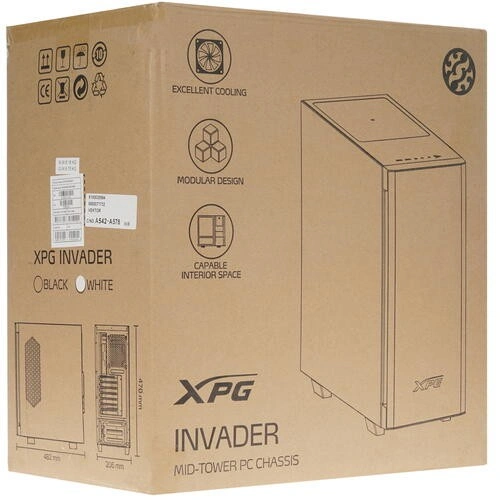Компьютерный корпус ADATA XPG INVADER TG White (INVADER-WHCWW) документация
