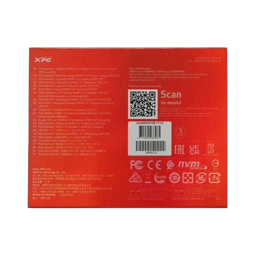 Твердотельный накопитель ADATA XPG 1000 Gb XPG GAMMIX S70 BLADE (AGAMMIXS70B-1T-CS)