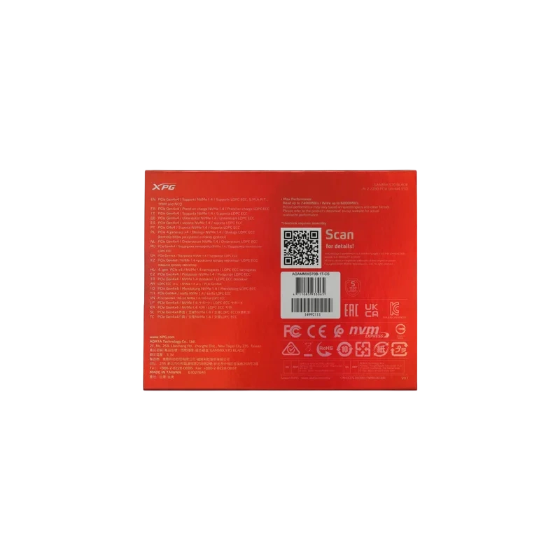 Твердотельный накопитель ADATA XPG 1000 Gb XPG GAMMIX S70 BLADE (AGAMMIXS70B-1T-CS)