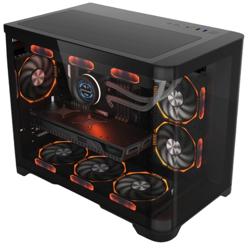 Компьютерный корпус 1STPLAYER UVIEW UV6 Black (UV6-BK)