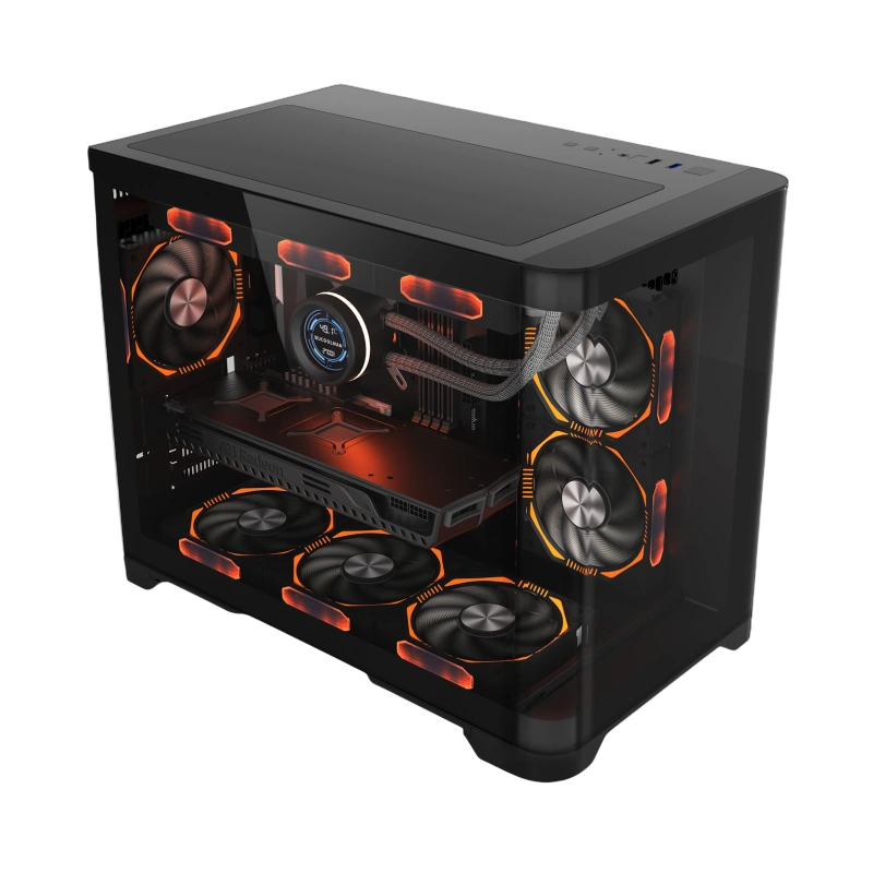 Компьютерный корпус 1STPLAYER UVIEW UV6 Black (UV6-BK)