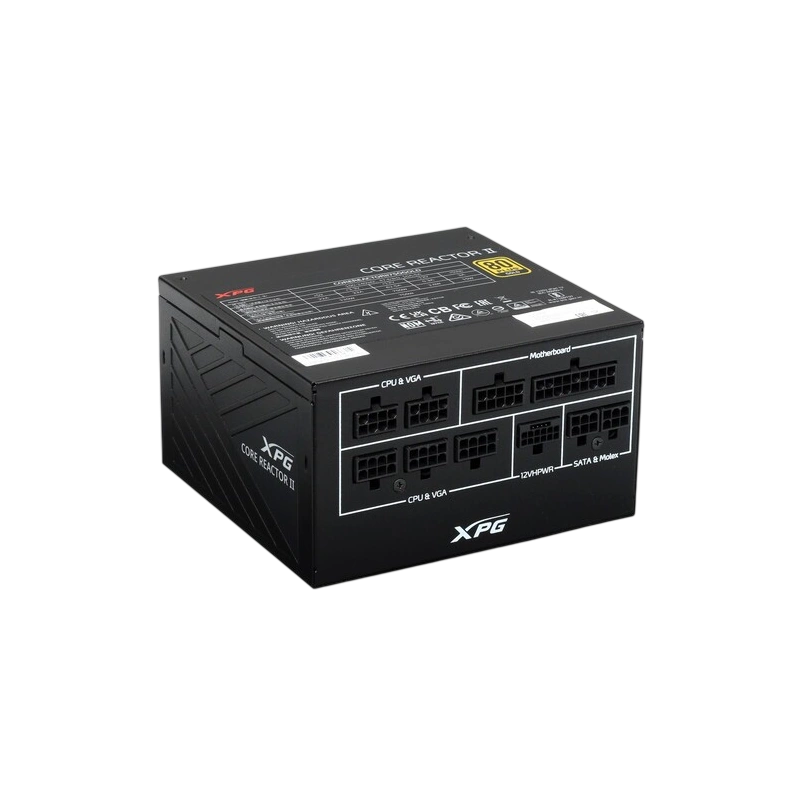 Блок питания ADATA XPG 750W CORE REACTOR II 750 (COREREACTORII750G-BKCEU) (PCIe 5.0 Connector Cable Details) документация, комплект кабелей